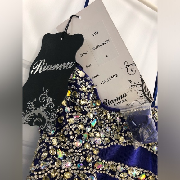 Brand NEW Size 4 Rianna Couture Royal Blue Dress - Picture 2 of 9